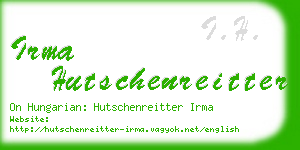 irma hutschenreitter business card